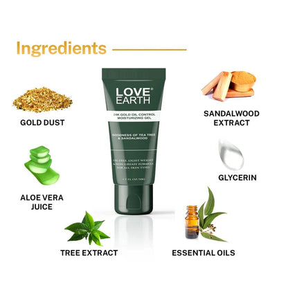 Love Earth 24K Gold Oil Control Moisturizing Gel - 50 gm