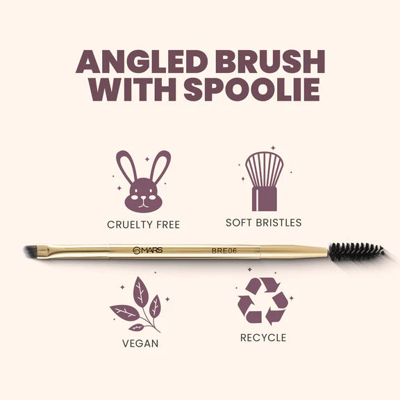 MARS Cosmetics Artist'S Arsenal Professional Angled Brush With Spoolie - 6 gm