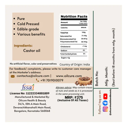 Oilcure Castor Oil - 500 ml