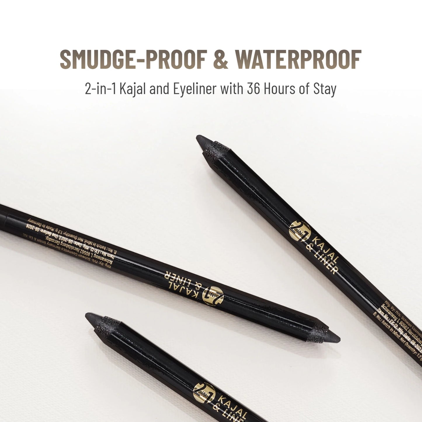 Swiss Beauty Bold & Black Kajal with Sharpener - 1.2 gm
