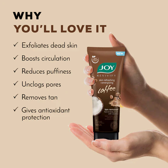 Joy Anti Pollution Exfoliating Coffee Face & Body Scrub - 200 gm
