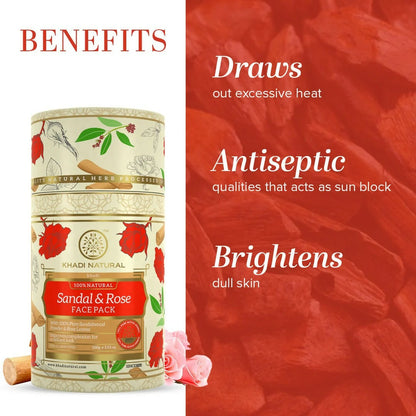 Khadi Natural Sandalwood & Rose Face Pack - 100 gm