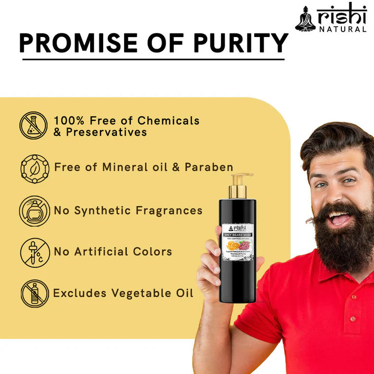 Rishi Natural Anti Grey Beard Wash Restore Natural Beard Color - 120 ml
