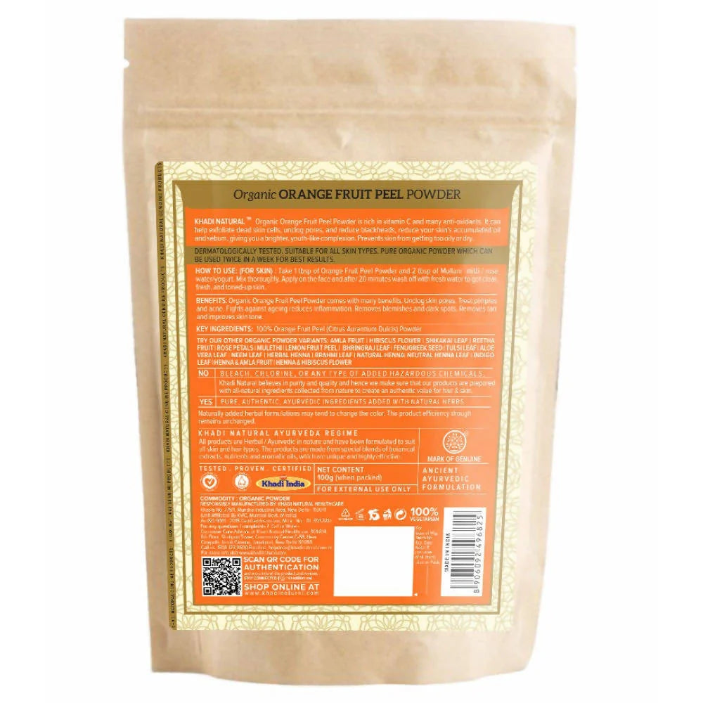 Khadi Natural Organic Orange Fruit Peel Powder - 100 gm