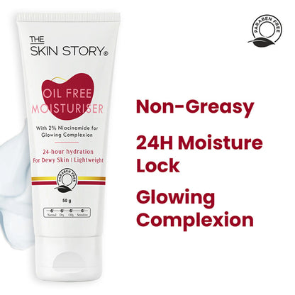 The Skin Story Oil Free Face Moisturizer For Oily Acne Prone Skin Hydrates Adds Glow - Niacinamide - 50 gm