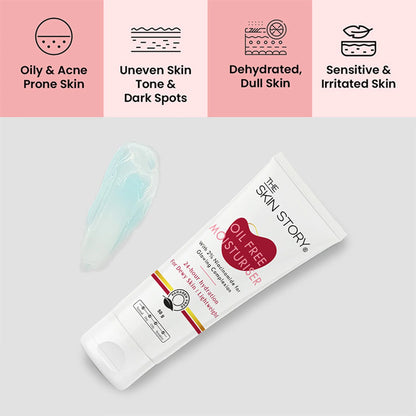 The Skin Story Oil Free Face Moisturizer For Oily Acne Prone Skin Hydrates Adds Glow - Niacinamide - 50 gm