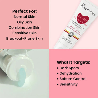 The Skin Story Oil Free Face Moisturizer For Oily Acne Prone Skin Hydrates Adds Glow - Niacinamide - 50 gm