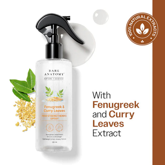Bare Anatomy Nature x Science Fenugreek and Curry Leaves Hair Strengthening Spray - 200 ml