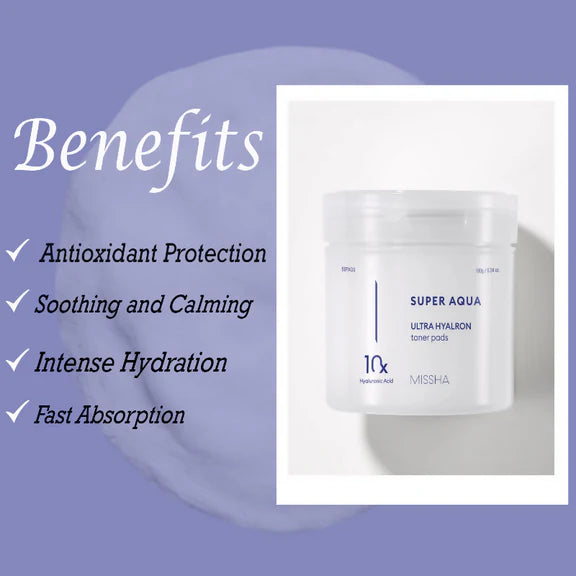 Missha Super Aqua Ultra Hyalron Toner Pads - 180 gm