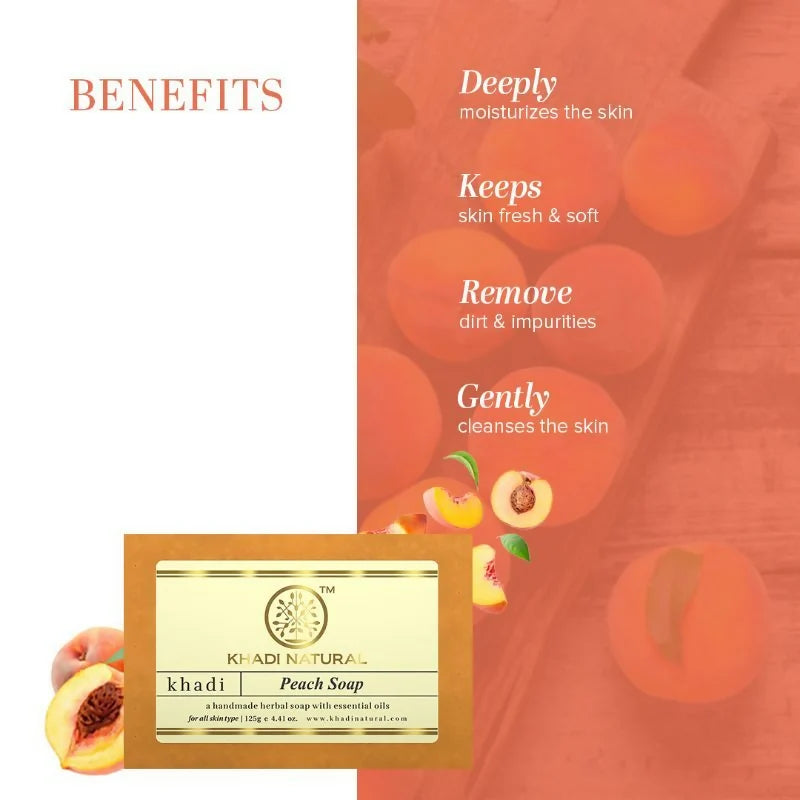 Khadi Natural Peach Handmade Soap - 125 gm