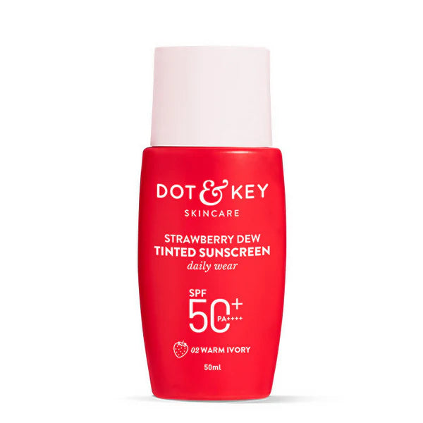Dot & Key Strawberry Dew Tinted Sunscreen SPF 50+ PA++++ - 02 Warm Ivory - 50 gm
