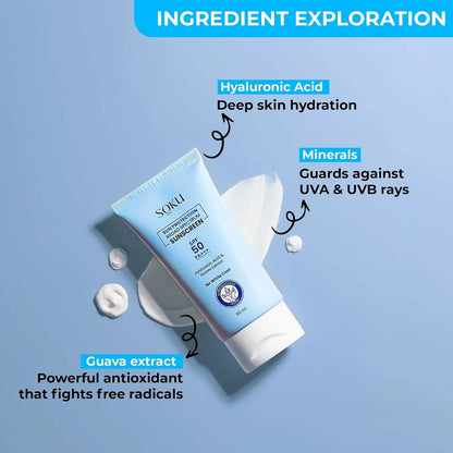 SOKU Sun Protection Broad Spectrum Sunscreen SPF 50 PA+++ - 50 ml