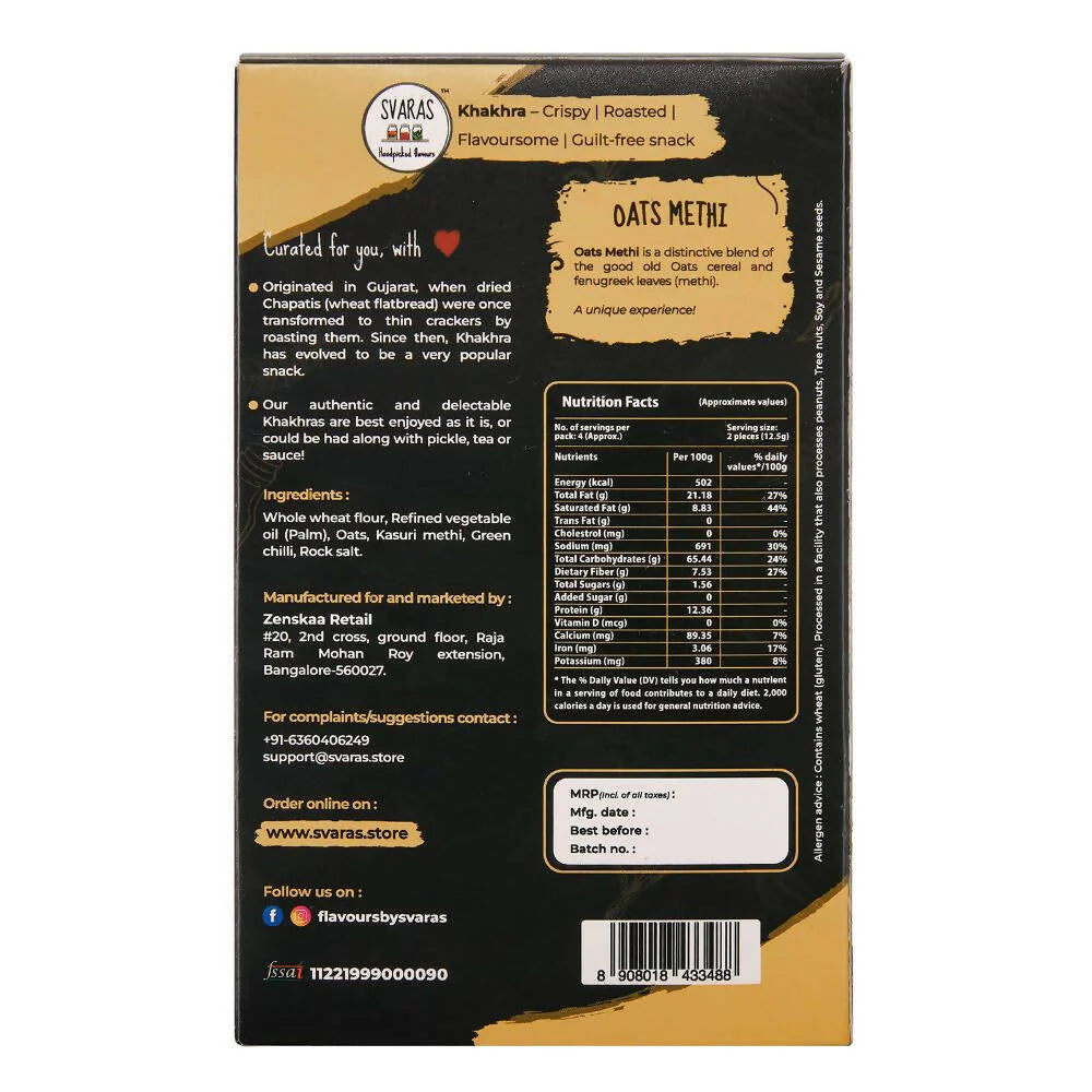 Svaras Oats Methi Khakhra