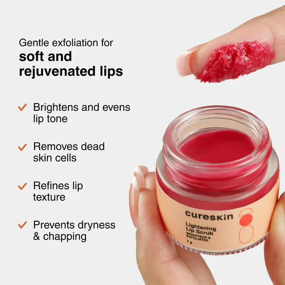 Cureskin Lightening Lip Scrub for Men and Women - 7 gm