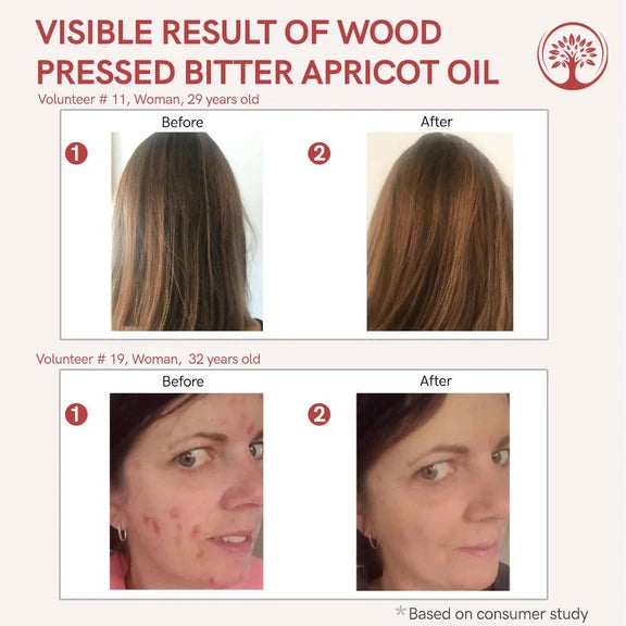 Ivory Natural Wood Pressed Bitter Apricot Oil Organic & Extra Virgin For Deep Moisturization, Gentle Hydration, And Youthful Glow - 200 ml