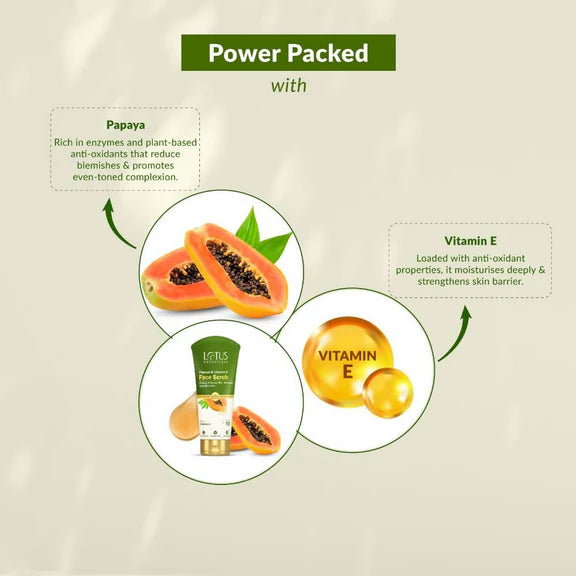 Lotus Botanicals Papaya & Vitamin E Face Scrub - 100 gm
