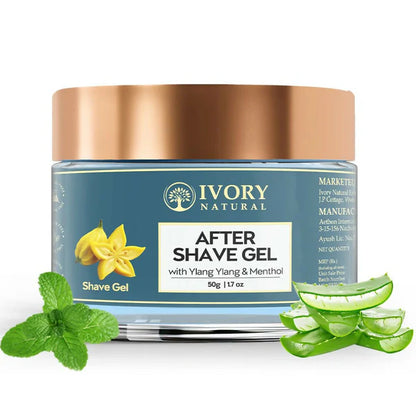 Ivory Natural After Shave Gel For Gentle Post-Shave, Reduced Facial Worries - 50 gm