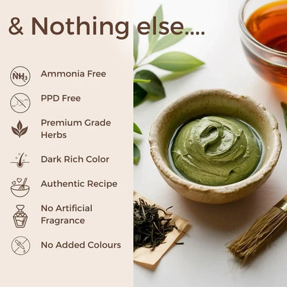 Hair Colour Kit - Herbal Hair Dye with Premium grade ingredients for Long-lasting Black Colour