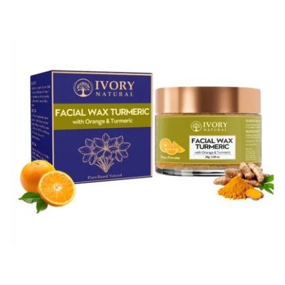 Ivory Natural Facial Wax Powder With Turmeric - Natural Facial Hair Removal Wax For Instant Skin Brightening - 30 gm
