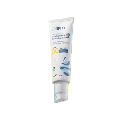 Plum 2% Niacinamide Sunscreen SPF 50 PA+++ UVA/B - Reduces Tan, No White Cast, Dermat Tested - 50 gm