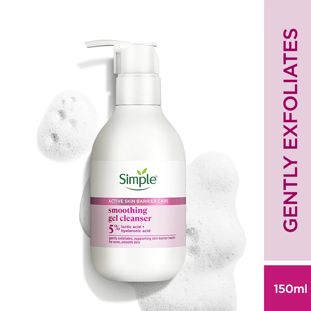 Simple Active Skin Barrier Care Smoothing Gel Face Cleanser, 150ml