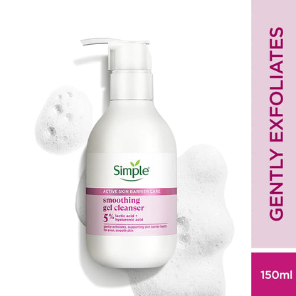 Simple Active Skin Barrier Care Smoothing Gel Face Cleanser, 150ml