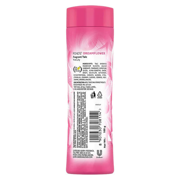 Ponds Dreamflower Fragrant Talc Powder, Pink Lilly - 100gm