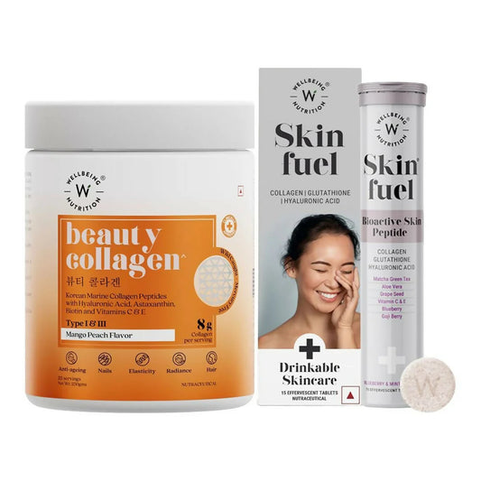 Wellbeing Nutrition Collagen & Glutathione Skin, Hair & Nails Combo