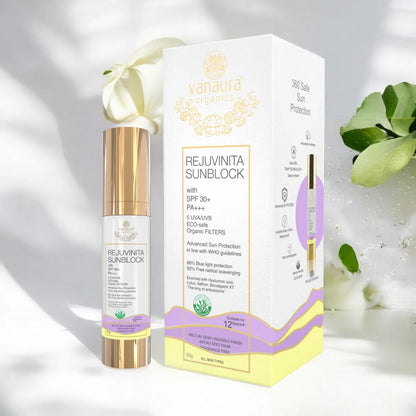 Rejuvinita sunblock cream with SPF 30+ PA+++ - 50 g ( Suitable for School kids and teens 12yrs+)
