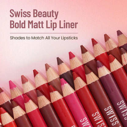 Swiss Beauty Bold Matt Lip Liner Pencil, Long-lasting , Matte Finish , Non-Drying - 9 Burgandy - 1.6 gm