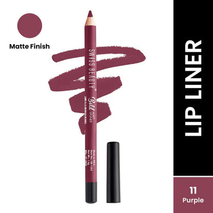 Swiss Beauty Bold Matt Lip Liner Pencil, Long-lasting , Matte Finish , Non-Drying - 11 Purple - 1.6 gm