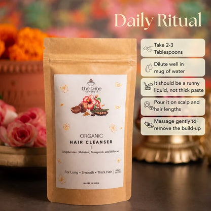 Organic Hair Cleanser - Natural Powdered Shikakai, Amla, Hibiscus Shampoo