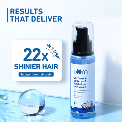 Plum Coconut & Squalane Nutri-Shine Hair Serum For Smooth- Shiny Hair - 75 ml