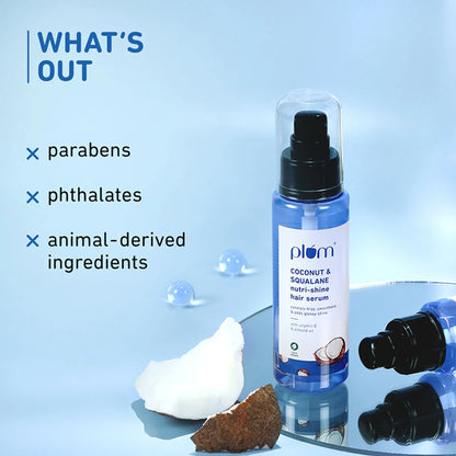 Plum Coconut & Squalane Nutri-Shine Hair Serum For Smooth- Shiny Hair - 75 ml