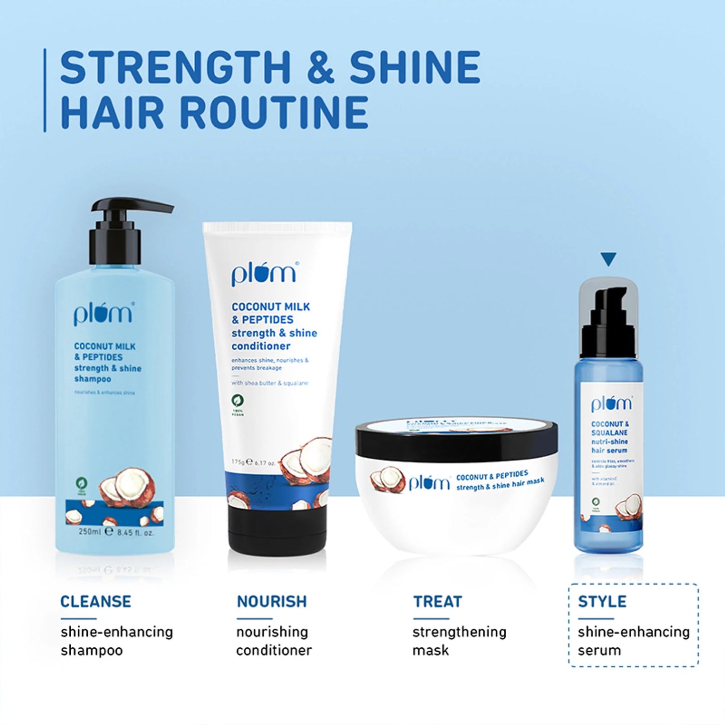 Plum Coconut & Squalane Nutri-Shine Hair Serum For Smooth- Shiny Hair - 75 ml