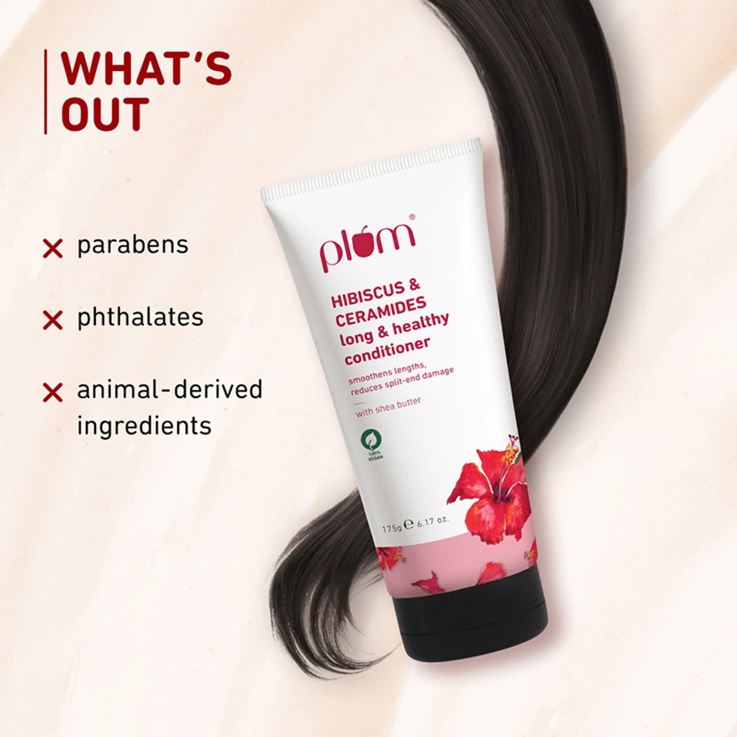 Plum Hibiscus & Ceramides Conditioner For Healthy- Long Hair - 175 gm