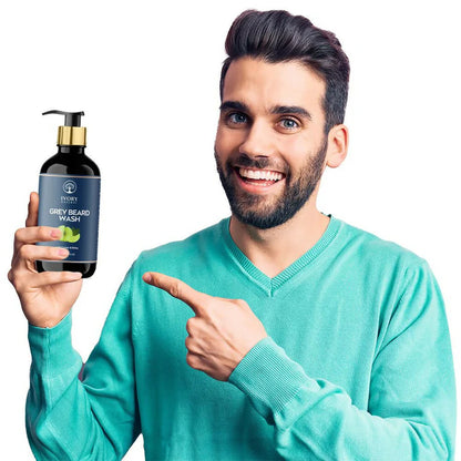 Ivory Natural Grey Beard Combo (Serum, Cream, Wash & Gel) Restore Your Silver Beard To Natural Color - combo