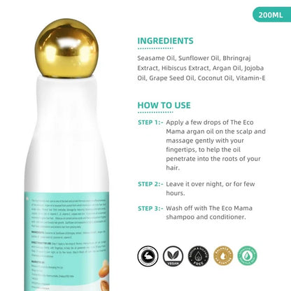 The Eco Mama Argan Hair Oil - 200 ml