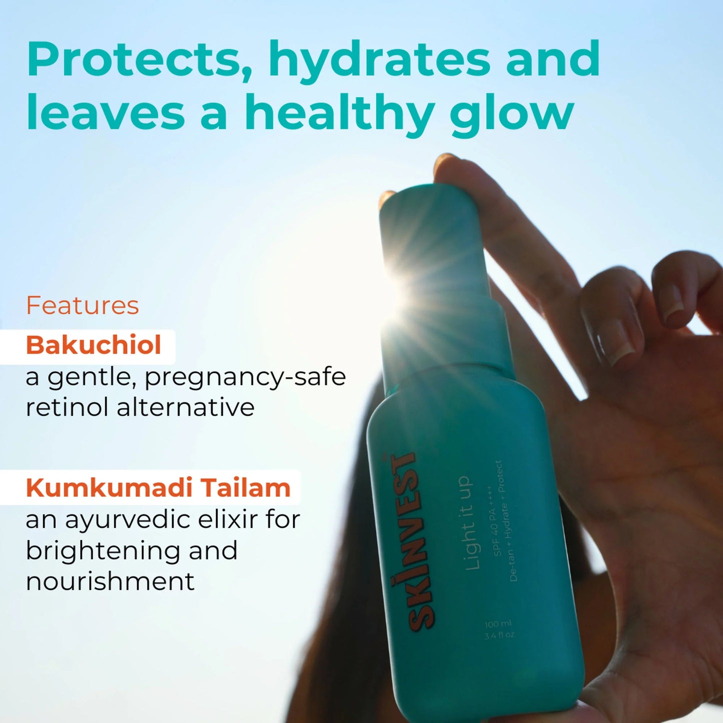 Skinvest Light it up Body Sunscreen + De-Tan Spray SPF 40 PA ++++ - 100 ml