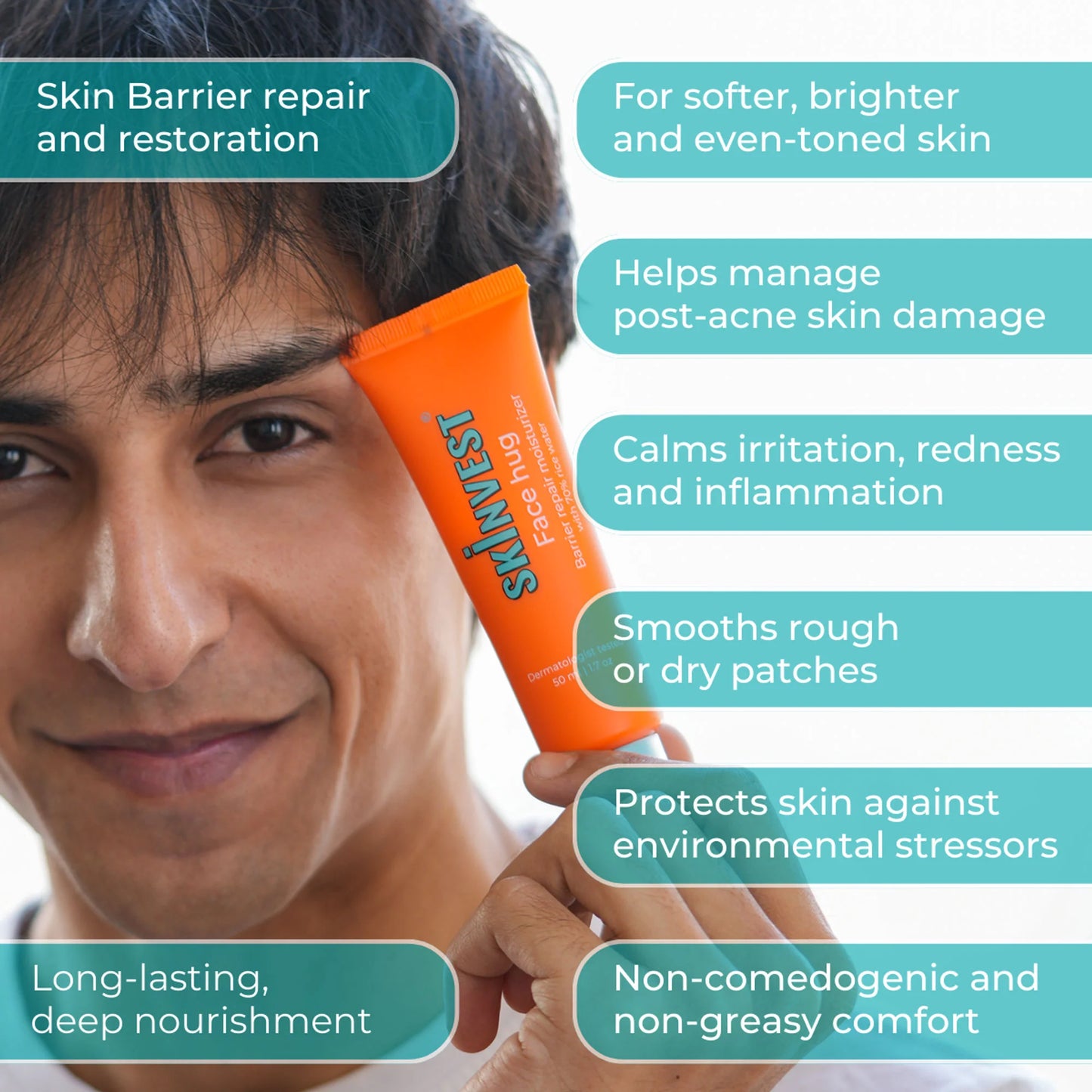 Skinvest Face Hug Barrier Repair Moisturizer 70% Rice water - 50 ml