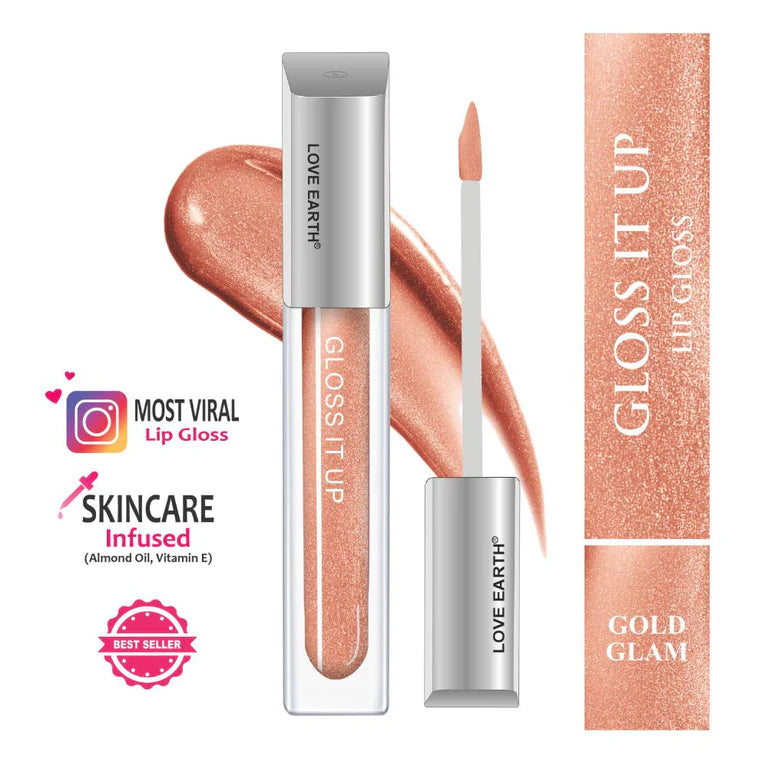 Love Earth Lip Gloss - Gold Glam (Golden) - 3 ml