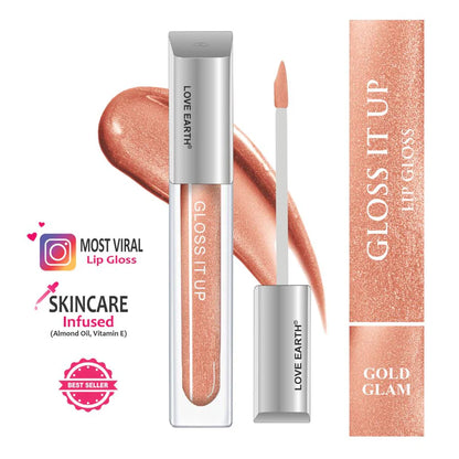 Love Earth Lip Gloss - Gold Glam (Golden) - 3 ml
