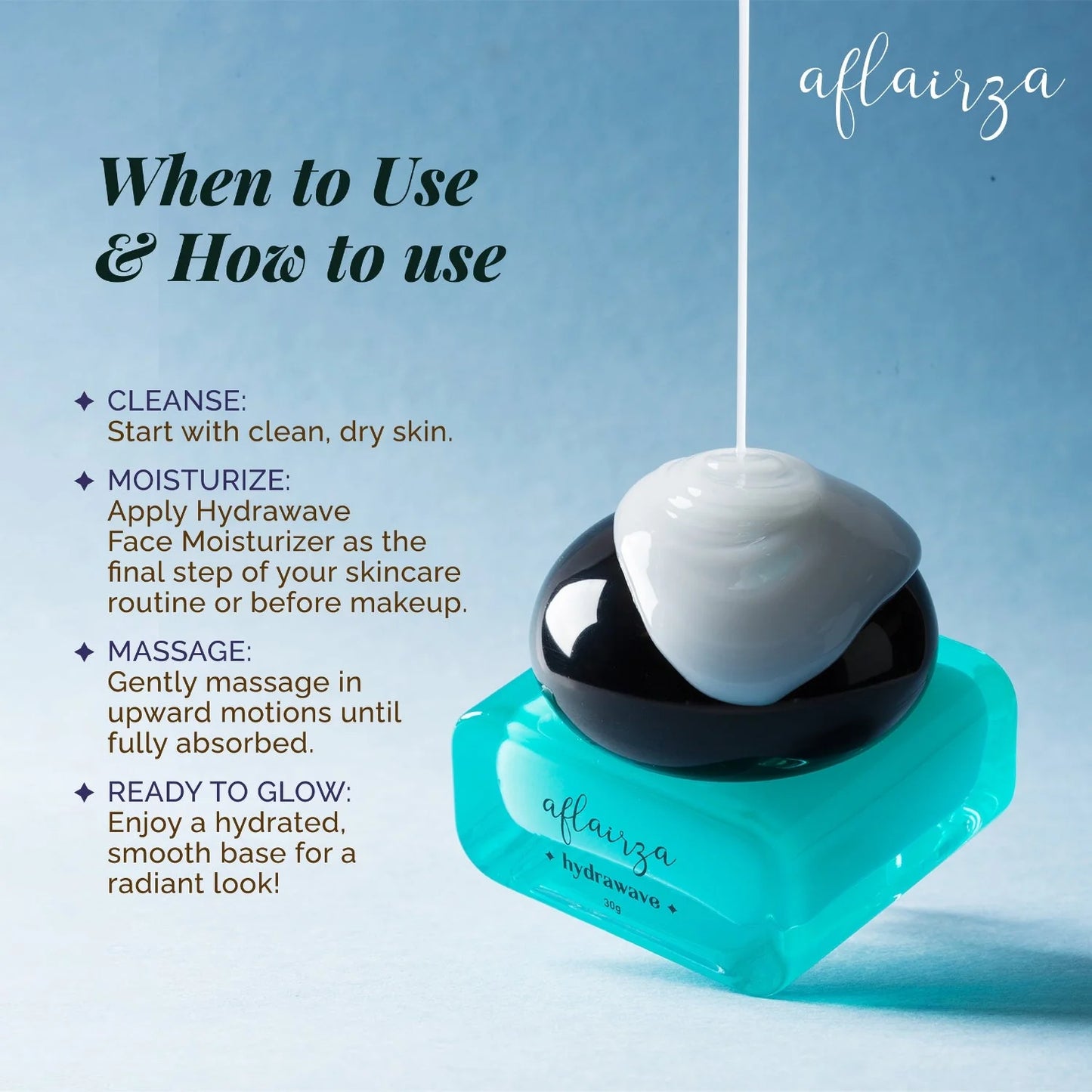 Aflairza Hydrawave Water-Based Face Moisturizer for Deep Hydration For All Skin Types - 30 gm