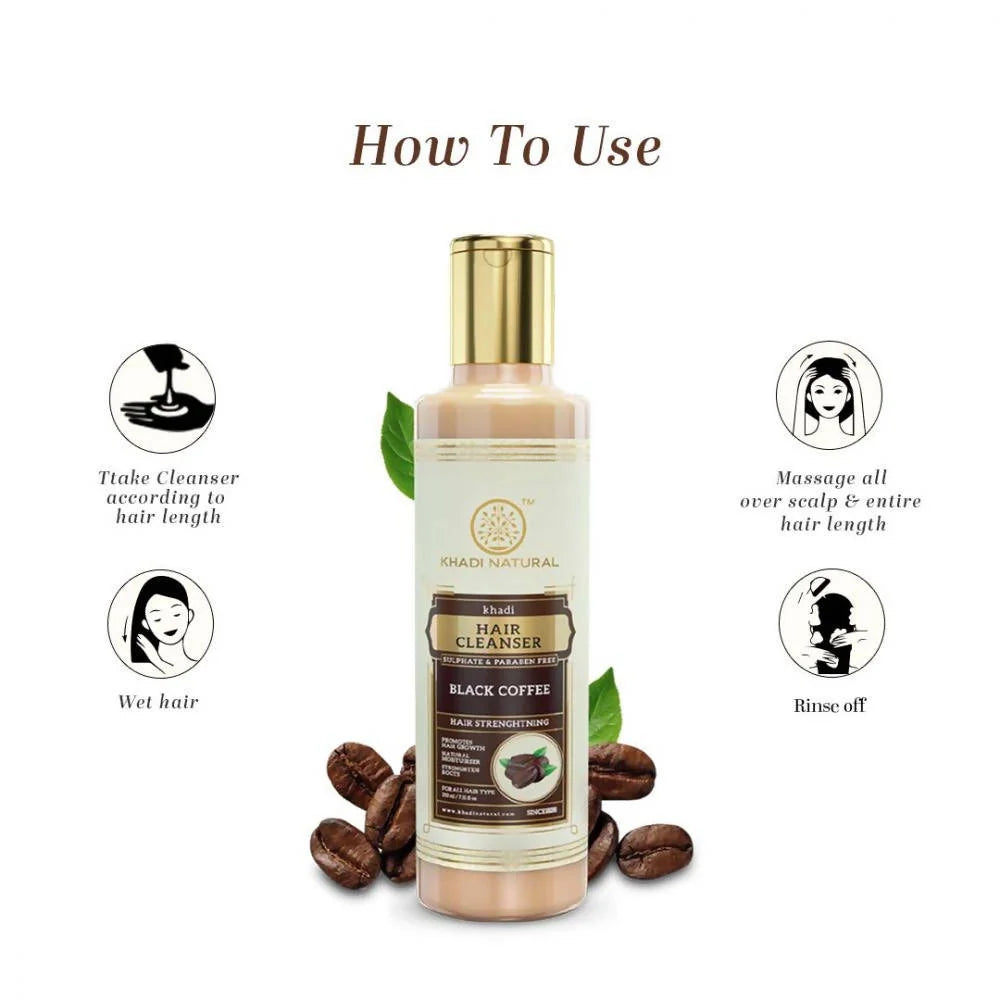 Khadi Natural Black Coffee Hair Cleanser - 210 ml