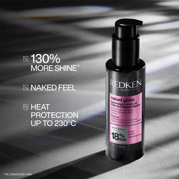 Redken Naked Gloss Lightweight Hair Serum. Adds Shine, Controls Frizz & Protects from Heat Damage - 100 ml
