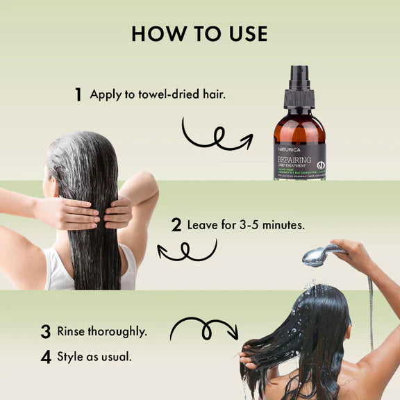Naturica Repairing Deep Treatment for Damaged Hair, Detangle with Olive Oil & Vitamin E Formula - 100 ml