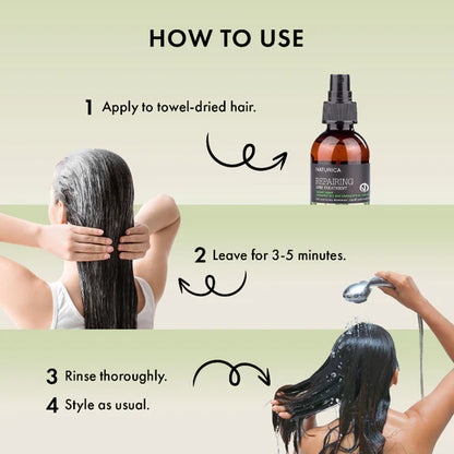 Naturica Repairing Deep Treatment for Damaged Hair, Detangle with Olive Oil & Vitamin E Formula - 100 ml