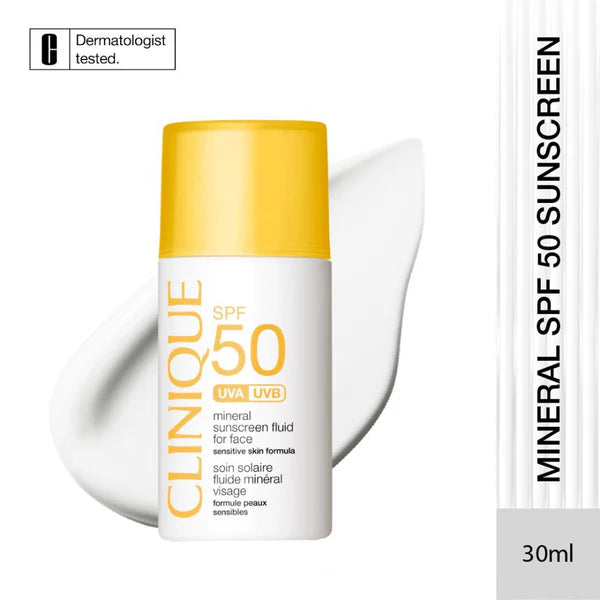 Clinique SPF 50 UVA/UVB Mineral Sunscreen Fluid For Face - 30 ml
