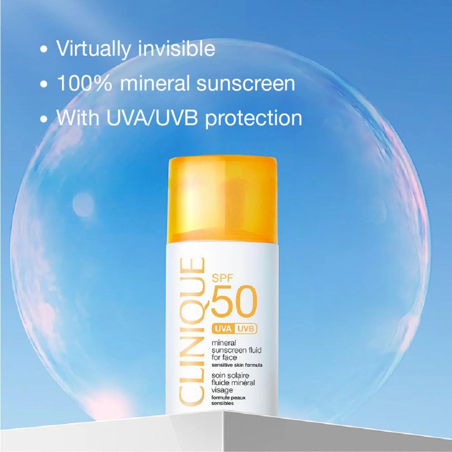 Clinique SPF 50 UVA/UVB Mineral Sunscreen Fluid For Face - 30 ml