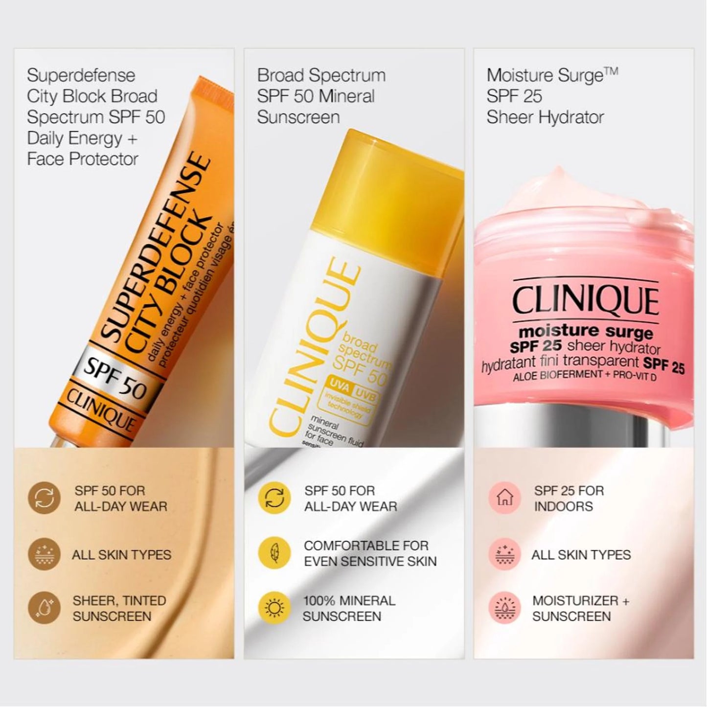 Clinique SPF 50 UVA/UVB Mineral Sunscreen Fluid For Face - 30 ml